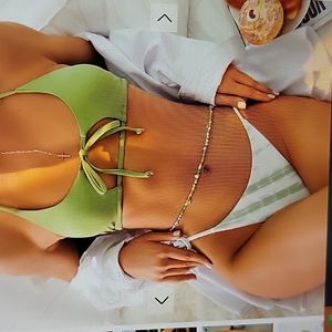 Zaful Cross Keyhole Tie Dye String Bikini